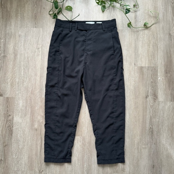 CH CAROLINA HERRERA Ready to Wear Cropped Charcoal Back Zip Pants size 29